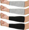 4 Paires Manchons de Protection de Bras pour Peau Fine Ecchymoses Coupures et Brûlures Manches de Protection de Bras Résistant à Chaleur Manchettes d'Avant-Bra (Noir, Gris)