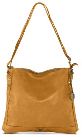 Damen Handtasche LEA aus Premium Leder - authentische Schultertasche für jeden Anlass - mittelgroße Ledertasche für Damen, vielseitig kombinierbare Lederhandtasche für jedes Outfit, curry