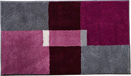 Erwin Müller Badematte, Badteppich, Badvorleger Zagori rutschhemmend violett Größe 70x120 cm - herrlich weich und flauschig, für Fußbodenheizung geeignet (weitere Größen, Farben)