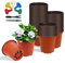BARVERE Pots de Fleurs - 100 Pièces de Pots Plastiques avec 10 Étiquettes & 2 Outils de Semis, Conçu pour Semis et Repousse Intérieurs, Pot Semis et Godets Semis de Qualité