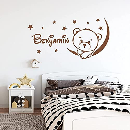 Fcalvy - Pegatinas de pared personalizadas, estilo 2, XL, rústico, impermeable, vinilo, letra, para niños y bebés, para dormitorio y habitación infantil