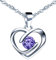 INFINIONLY Collana cuore da donna ragazza, Collana in argento 925, Collana cuore diamanti, Ciondolo con zirconi lucidi, Processo di taglio perfetto, 45cm Catena, viola