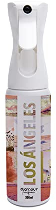 GLAMOUR PARFUM - Ambientador de Hogar Los Ángeles - 300 ml - Pulverizador con Aroma Fresco a Rosas - Ambientador Textil en Spray - para Pulverizar en la Cama o en Cortinas - Reutilizable