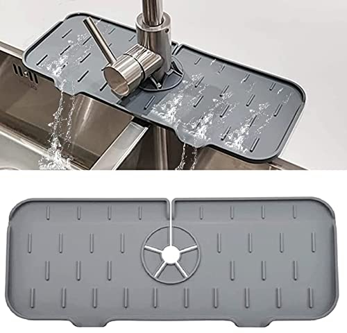Xiumeso Protección contra salpicaduras de silicona para grifos de cocina, alfombrilla absorbente, salpicaduras, protección contra salpicaduras para encimera, fregadero, cocina, autocaravana, baño, bar