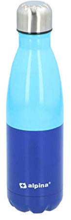 Insulated Water Bottle Stainless Steel 470ml Double Walled Metal Water Bottle Vacuum Flask Hot & Cold Drinks Work Outdoor Sports Gym Cycling School Travel (Blue)
