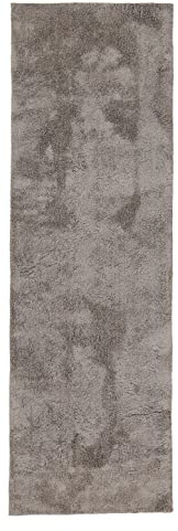 carpetfine Hochflorteppich Silky Läufer Beige Flauschig weicher Langflor Shaggy Teppich 75x240 cm für Wohnzimmer, Schlafzimmer & Kinderzimmer