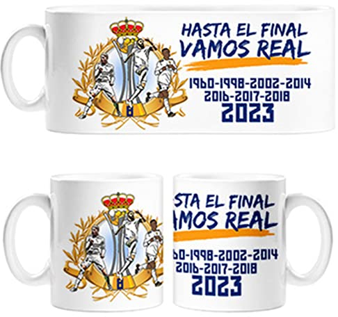 stampats Taza hasta el Final Vamos Real campeones del Mundo 2023 para Aficionados del fútbol de Madrid - Cerámica