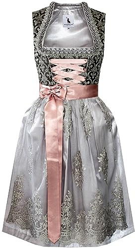 Alpenmärchen Midi Dirndl aus Exklusiver Kollektion inkl. Spitzenschürze Gr.36 - ALM961