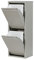 Atahome Aphrodisias Waste and Recycling Bin - 2 Drawers and Plastic Buckets with Metal Handles, 2x15 Litres Waste Separation & Recycling Bin, Sturdy Metal Structure Rubbish Bin (Grey)