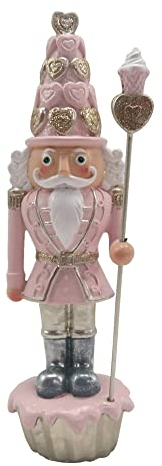 Clayre & Eef Figur Nussknacker 16 cm Rosa Polyresin Weihnachtsdekoration