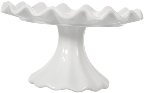 UPKOCH Moderna Alzata Per Torte Piatto Portata Per Torta Vassoio Da Portata Di Frutta Piatti Di Caramelle Alzata Per Torta in Porcellana Piatto Di Ciotola in Ceramica Stile Europeo Bianca