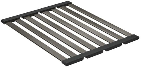 GROHE Abstropfgestell (Material: Edelstahl, zusammenklappbar, 450 x 348mm, spülmaschinenfest), hard graphite gebürstet, 40856AL0