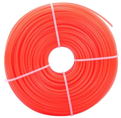 Savior Rasentrimmer Faden 2,0 mm x 150m Mähfaden Trimmerschnur Trimmerfaden Nylon Rasentrimmerspulen Faden Freischneider Fäden für Rasen Unkraut 2,0 mm (0,08) x 150m Rund, Orange