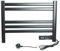 ENERJ Infrared Heated Towel Rail LC Screen with BS plug 1.2 m for Bathroom IP24 Black