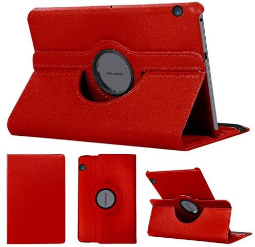 SWEIMEN Étui Rotatif pour Huawei MediaPad T5 10 Tablette Housse de Protection avec Réveil Automatique Rotation Coque