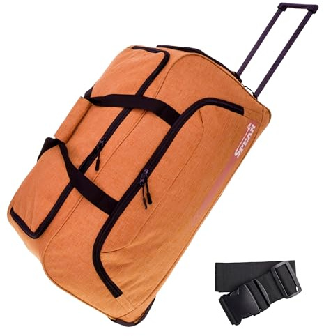 SPEAR Reisetrolley Weekender 68cm Reisetasche Herren 910 Kupfer Orange +g | 85L 68cm Schultergurt, Rolltasche, Herren, Koffergurt inklusive, Zug, Bahn Mädchen, Damen, Jungen Freizeit
