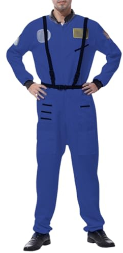 DRALOFAO Astronaut Kostüm, Kostüm Kampfjetpilot, Overall, Pilotenanzug Kostüm Herren, Overall, Uniform, Swat Kostüm Flieger Kostüm Army Herren, Herren Top Gun Kostüm, Karneval