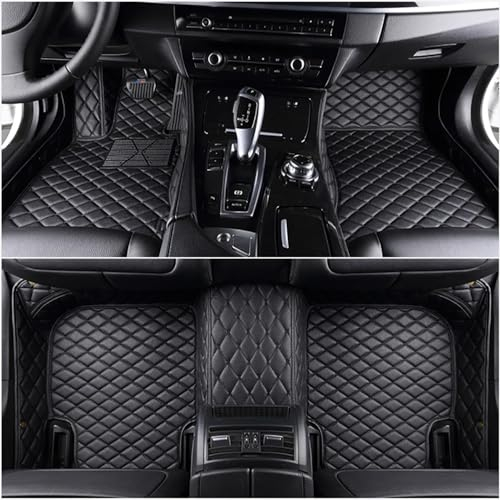 GOYMFK Auto Fußmatte für WEY 03 Latte DHT-PHEV 2022 Maßgeschneiderte Allwetter Leder Wasserdicht Staubdicht Kratzfest rutschfest Protection Liner,Full Black