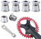 NHQZ 5 Sets Bulloni per Corone in Lega di Viti a manovella Alluminio Bulloni e Dadi per Accessori per Biciclette per Bici da Corsa MTB e Bici da Strada Guarnitura M8, Argento 5 Sets Argento
