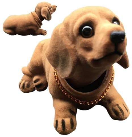 Walopola - Dackel schüttelnder Kopf Spielzeug Armaturenbrett | Lustige Hundefigur, Desktop & Auto Armaturenbrett Dekoration für Hundeliebhaber
