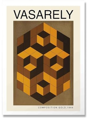 SGFGAD FHYWQ Berühmte Victor Vasarely Poster Ästhetische Wandkunst Vintage Illusion Leinwand Malerei Victor Vasarely Drucke Für Wohnkultur Bilder 50x70cm Kein Rahmen