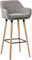 CLP Barhocker Grant I Thekenhocker Mit Stoff-Bezug I Gestell Aus Buchenholz, Farbe:grau