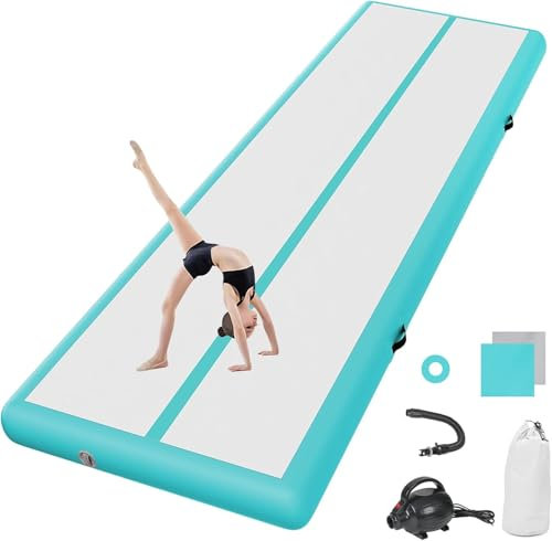 airtrack matte mit elektrischer Luftpumpe 20cm hoch 4M lang 2m breit Tumbling Matten Aufblasbare turnmatte Matte gymnastikmatte Yogamatte Camping Trainingsmatte