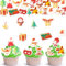 ENLACE Tortendeko Weihnachten Essbar, 48 Stück Kuchen Deko, Cupcake Topper, Esspapier Muffin Deko, Essbare Weihnachtsdeko Backen