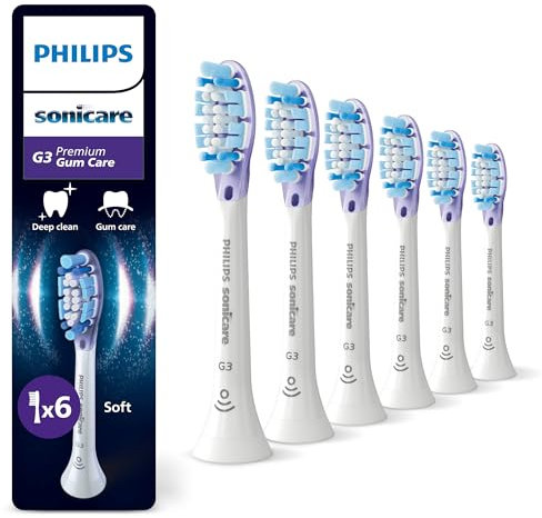 Philips Sonicare G3 Premium Gum Care, Original Ersatzbürstenköpfe, Weiß, 6er-Pack, HX9056/87