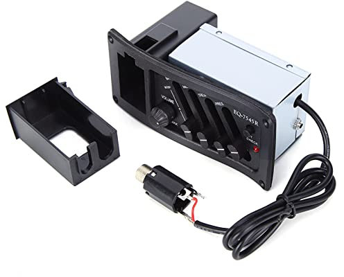 Micro Guitare Classique, EQ Bass MIDD Treb 4 Bandes, Idéal pour Boîtier électrique Acoustique, Comprend un Boîtier de Batterie et un Câble de Prise de 2,5 Mm, Longue Durée de