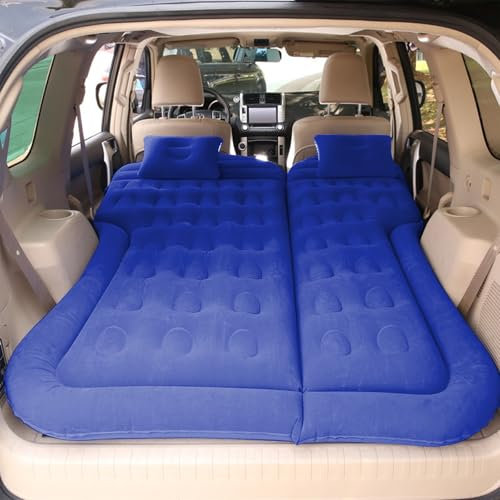 Vinteky Colchón Inflable para SUV MPV, Cama Plegable con Bomba y 2 Almohadas para Coche, Descansar, Viajes, Camping, Piscina, Parque, Playa (Azul)