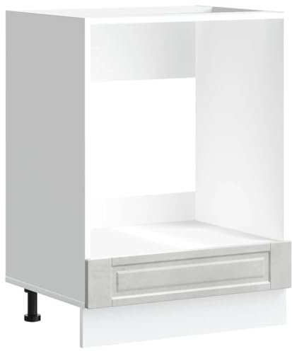 vidaXL Mueble de Horno Porto Gris hormigón Madera reconstituida, Unidad de Horno, gabinete de Horno de Cocina, Unidad Base de Horno