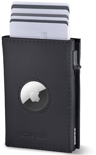 SF SCOFIELD Duality Magflip Airtag Wallet mit Münzfach I Geldbeutel für 8-9 Karten I Geldbörse Herren mit RFID Schutz I Slim Wallet I Smart Wallet I Kartenetui mit Air Tag Fach I Portemonnaie