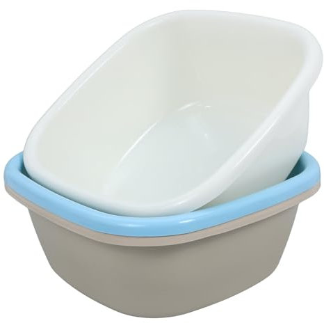 FRCOLOR 3pcs Square Dishwashing Bowl Wash Basin Sink Bowl Hand Wash Basin for Elderly Bath Pet Kitchen Plastic