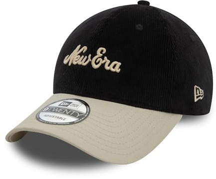 New Era Cap verstellbar 9Twenty Cord schwarz beige Script unstrukturiert Kappe - One-Size