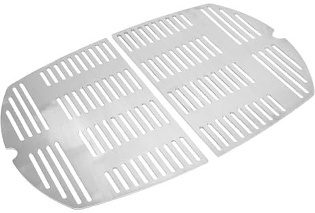 Denmay Parrillas de acero inoxidable 7646 para Weber Q300, Q320, Q3000, Q3200 Serie, 63,5 x 45,2 cm, piezas de repuesto 57060001, 586002, 404341, 2 unidades