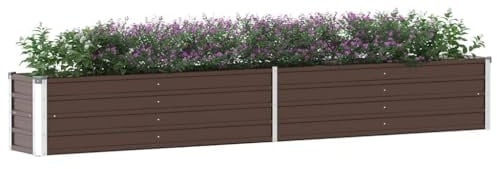 Myheimly Garten-Hochbeet Verzinkter Stahl 320×40×45 cm Braun