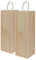 Harbour Housewares Natural Wooden Wine Box with Handle - x2 Slide Opening Wine Gift Box Wood Luxury Champagne Bottle Boxes Wine Holder Carrier Crate for Birthday, Housewarming, Corporate Gifts