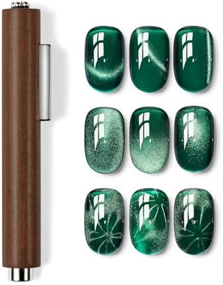 MAYCHAO 3 in 1 Cat Eye Magnet for Nails, Cigar Shape Cylindrical Cat Eye Nail Magnet with Multi-Function for Gel Nail Polish Nails, Strong Suction Nail Magnets for Nail Art DIY at Home