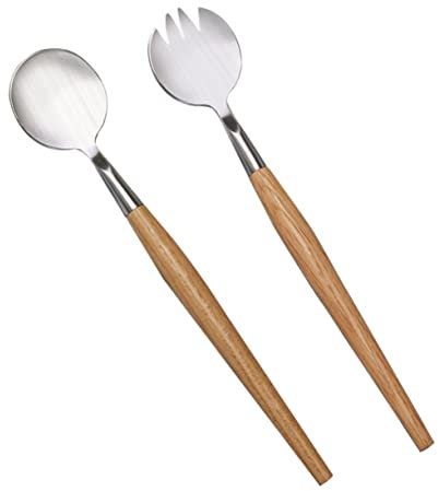 SMASOLO Set Da 2 Pezzi Posate Da Servizio Insalata Argenteria Posate Riutilizzabili
