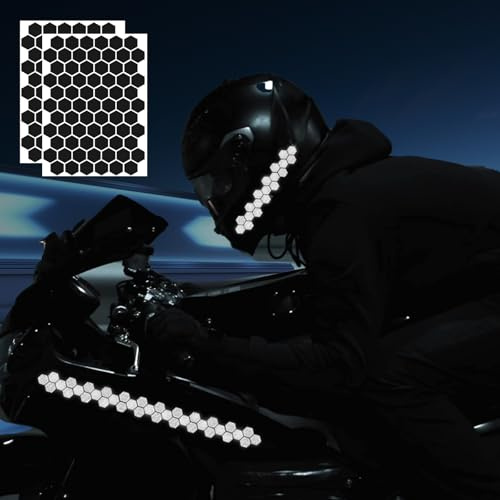 ZhongShuang Reflektor Sticker Aufkleber 2er Set, Sechsecke Selbstklebende Reflektoren-Aufkleber Für Dunkelheit, Reflektoren Fahrrad Aufkleber Für Fahrrad, Helm, Kinderwagen, Roller Und Motorrad
