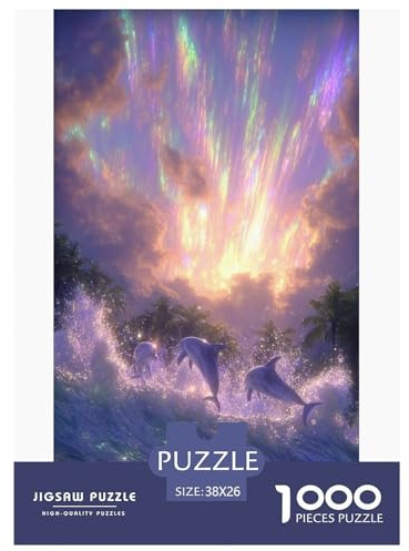Delfine 3D-Puzzle 38x26cm/1000pcs, – Bildungspiel Für Erwachsene & Jugendliche, Entspannung, Praktisches Geschenk