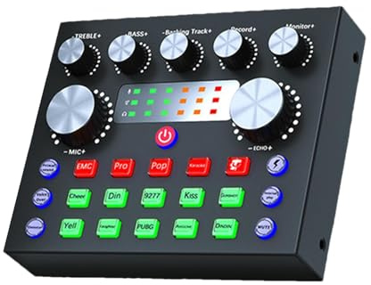 Live Streaming Sound Card V8 Podcast Mixer With 7 Modes | With 7 Modes Sound Card Mixer For Recording PC Phone Podcasts Studio Voice Chatting