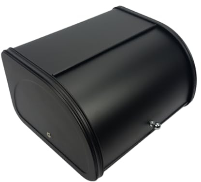 Begryf Rollbrotkasten 31,5 cm, schwarzer Brotkasten aus Metall für Brot und Brötchen, kompakte Brotbox für Küche und Arbeitsplatte, 31,5 x 26 x 17 cm