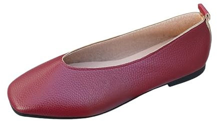 YOSUWOAI Mary Jane Ballerinas Women's Flexible Wide Barefoot Shoes Non-Slip Walking Shoes Slip On Loafers Retro Casual Summer Shoes Comfortable Dance Shoes Breathable Dirndl Shoes