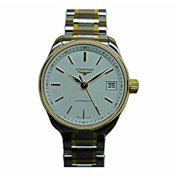 Longines Damen-Armbanduhr Armband Edelstahl Goldgelb Automatik Zifferblatt Weiß Analog L21285127