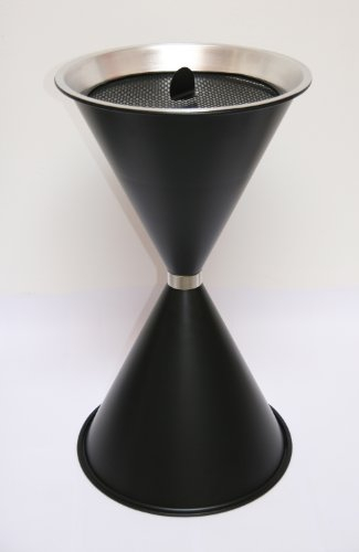 Standaschenbecher Diabola 71x40 cm schwarz Marke Szagato Made in Germany (Industrie Standaschenbecher modern Design Aschenbecher groß stehend aus Metall für innen und außen wetterfest windfest)