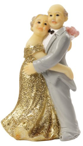 Hobbyfun Goldpaar 7,5 cm - 1 Stück - Tortendeko - Gold - Geburtstag