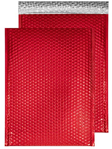 Blake Purely Packaging MBR450 Luftpolsterversandtasche, Haftklebung mit Abziehstreifen, C3, 450 x 324 mm, 50-er Pack, metallic-rot