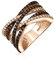 Bling Jewelry Bague de déclaration à bandes croisées deux tons marron café pavé AAA CZ pour femmes en laiton plaqué or rose